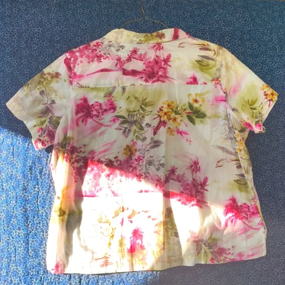2x Caribbean Joe woman "let Go" Floral shirt button up blouse - Picture 6 of 6